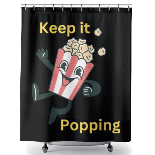 Keep it popping! Popcorn Character! Shower Curtains