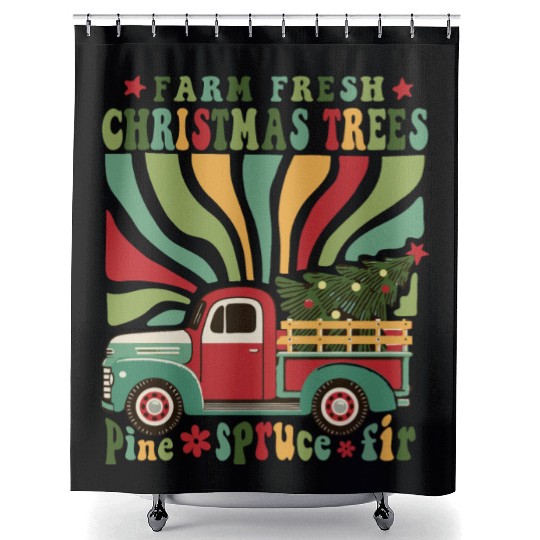 Farm Fresh Christmas Trees Shower Curtains