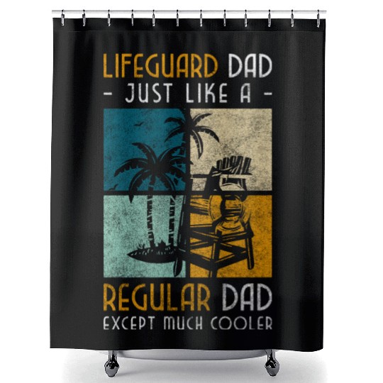 Lifeguard Edge Of The Pool Swimming Shower Curtains