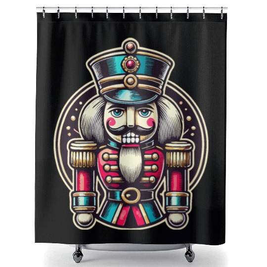Traditional Nutcracker For Christmas Shower Curtains