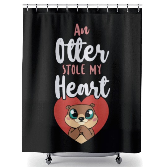 Otter Valentines Day An Otter Shower Curtains