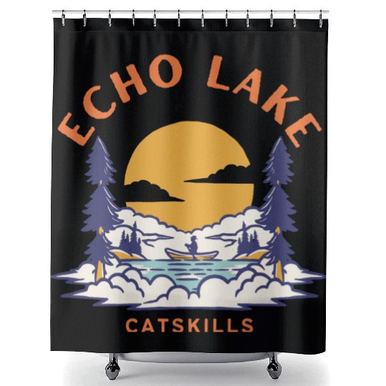 Echo Lake Catskills Wilderness Graphic Shower Curtains