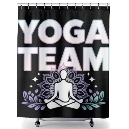 Meditative Lifestyle Yoga Enthusiasts Icon Design Shower Curtains