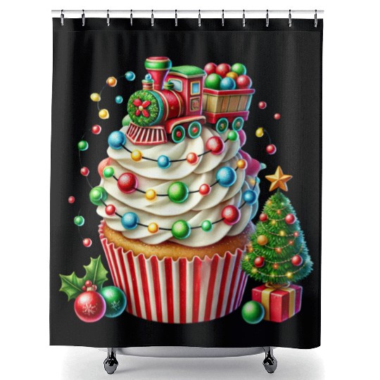 Christmas ice cream, Merry Christmas Shower Curtains
