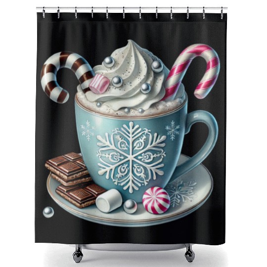 Christmas ice cream, Coquette Chistmas Shower Curtains