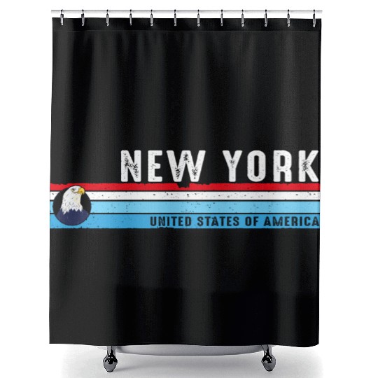 New York City Vintage Skyline Classic Retro Style Shower Curtains