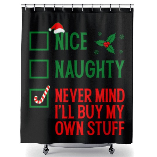Nice Naughty Funny Holiday Shower Curtains