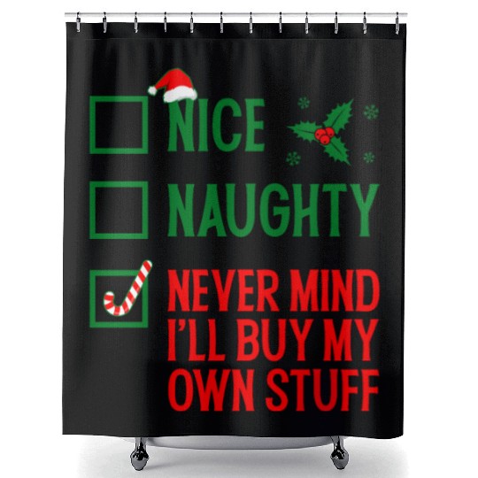 Nice Naughty Funny Holiday Shower Curtains