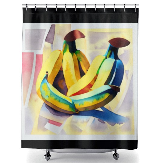Green banana Shower Curtains