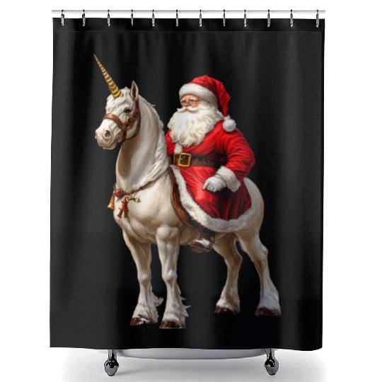 Santa Claus rider Shower Curtains