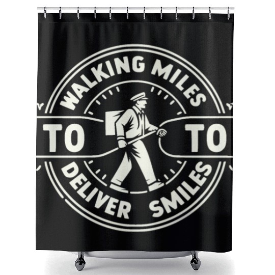 Walking miles to deliver smiles Shower Curtains