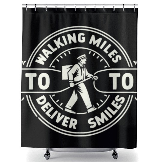 Walking miles to deliver smiles Shower Curtains