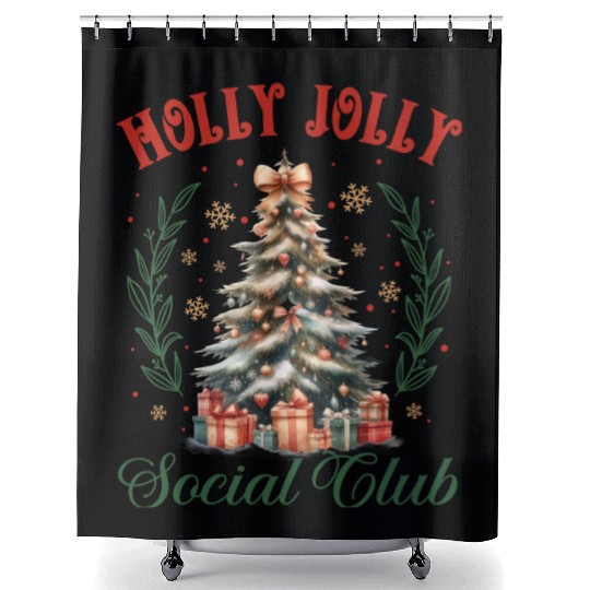 Holly Jolly Nutcracker, Merry Christmas Shower Curtains
