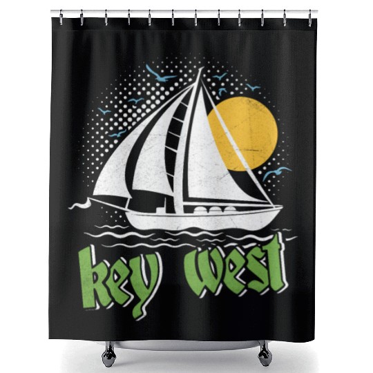 KEY-WEST FLORIDA Sunshine-State West Keys Shower Curtains