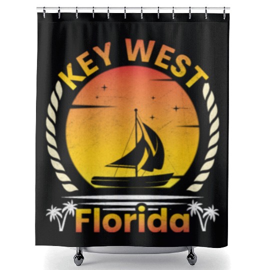 KEY-WEST FLORIDA Sunshine-State West Keys Shower Curtains