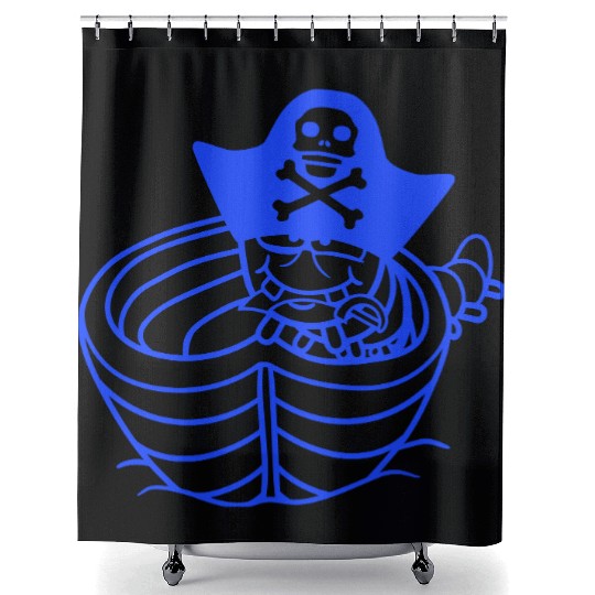 Funny Worm Caterpillar Pirate Sweet Paddle Rowing Shower Curtains