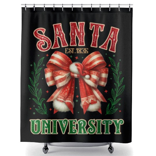 Santa University Christmas, Merry Christmas Shower Curtains