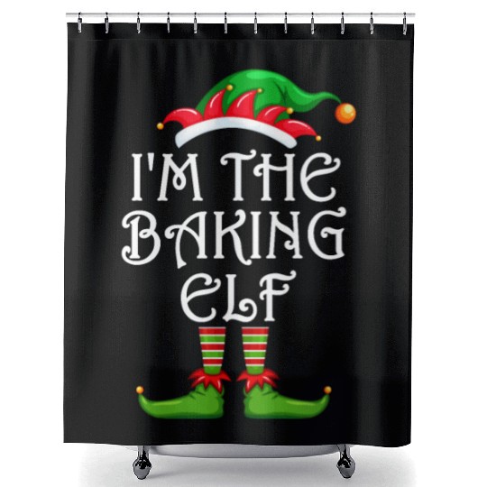 I'm The Baking Elf Shower Curtains Matching Family Christmas