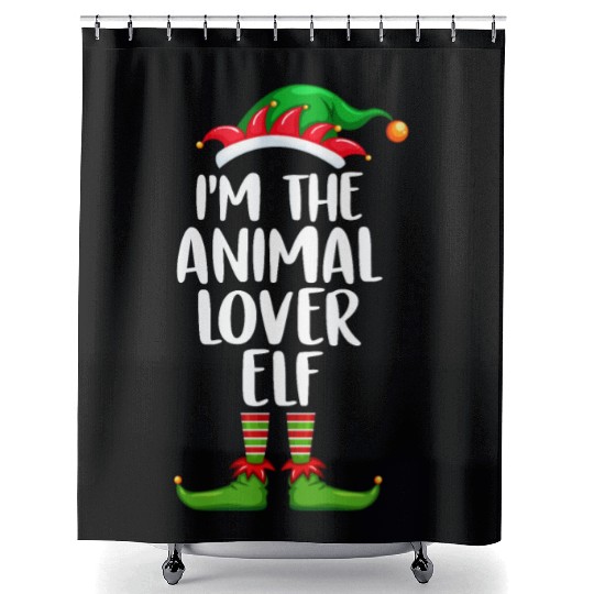I'm The Animal Lover Elf Matching Family Christmas Shower Curtains