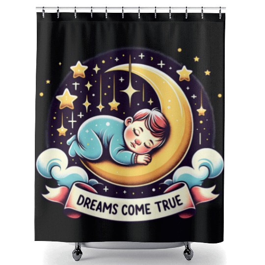 Dreams Come True Under Starry Night Sky Shower Curtains