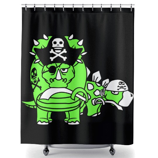 Triceratops Stegosaurus 2 Dinosaur Pirates Dinos Shower Curtains