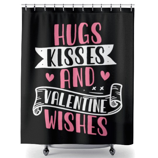 Happy Valentines Day, Valentin Retro Shower Curtains