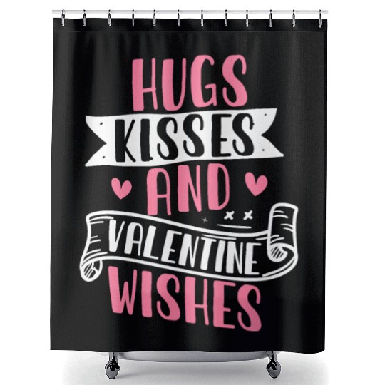 Happy Valentines Day, Valentin Retro Shower Curtains