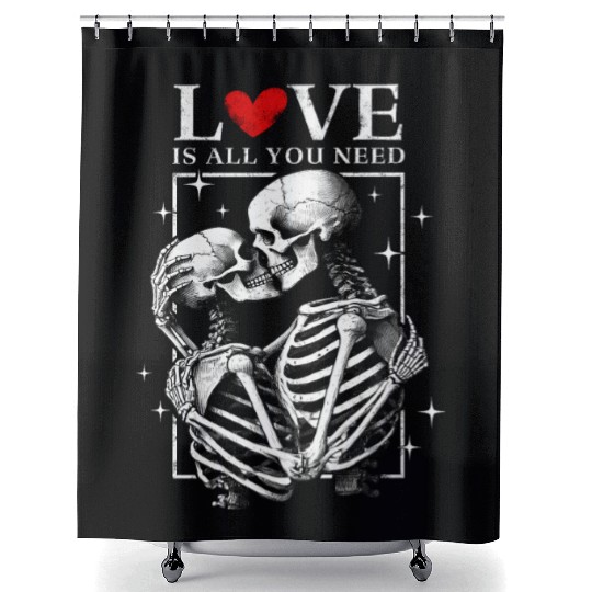 Love is all you need white Shower Curtains