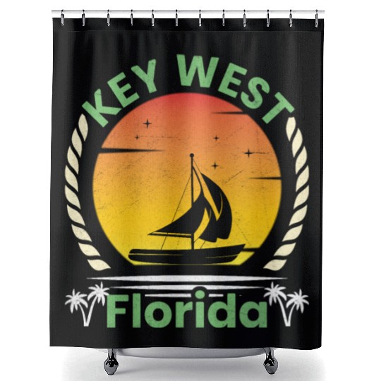 KEY-WEST FLORDIA Sailing West Keys Sailing Outfit Shower Curtains