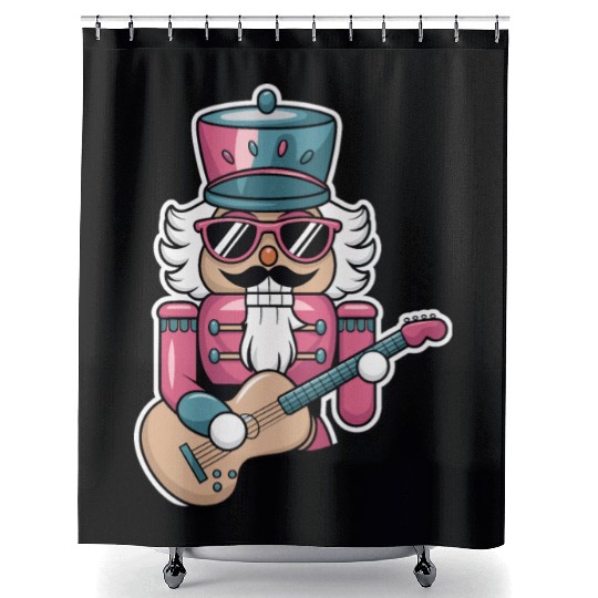 Nutcracker Playing Guitar Shower Curtains