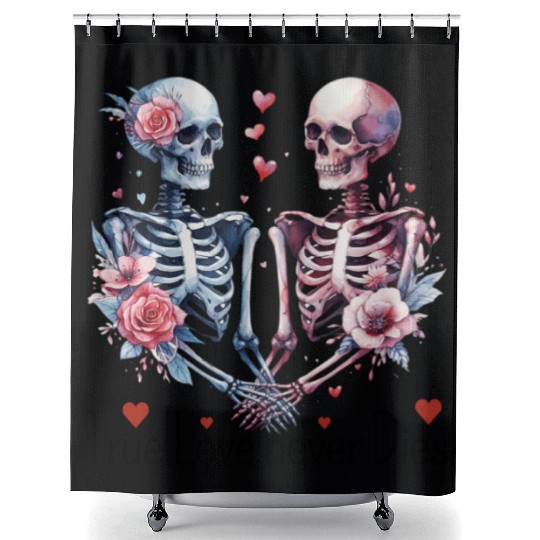 Valentine Retro, Happy Valentines Day Shower Curtains