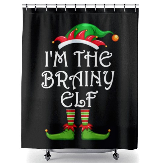 I'm The Brainy Elf Shower Curtains Matching Family Christmas
