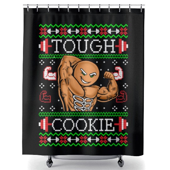 Gingerbread Man Funny Christmas Workout Gym Ugly Shower Curtains