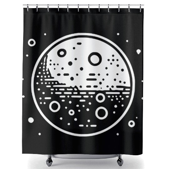 Minimalistic Vector Mars Planet path3 Shower Curtains