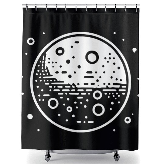 Minimalistic Vector Mars Planet path3 Shower Curtains
