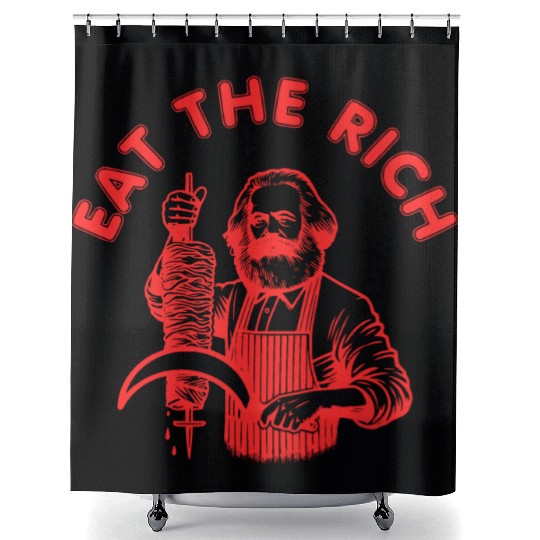 Eat the rich Karl Marx Eat Doner Kebab Rich Shower Curtains