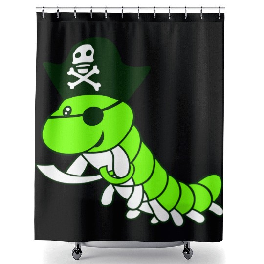 Caterpillar Sabre Pirate Captain Cap Funny Cute Shower Curtains