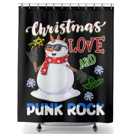 Rocky Christmas: Santa Claus Concert In Punk Rock Shower Curtains