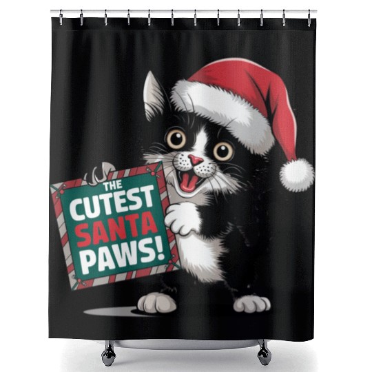 Cutest Santa Paws Shower Curtains