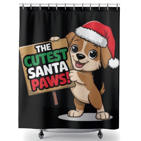 Cutest Santa Paws Shower Curtains