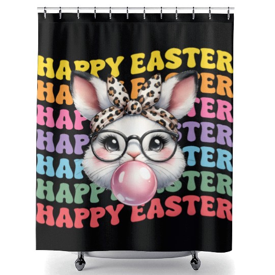 Happy Easter Bunny, Easter Day Shower Curtains