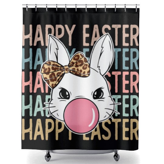 Happy Easter Bunny, Easter Day Shower Curtains