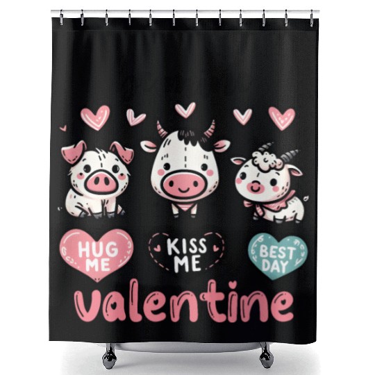 Valentines Cute, Valentine Day Shower Curtains
