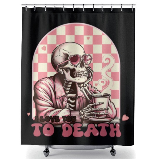 Valentines Day, Valentine Retro Shower Curtains