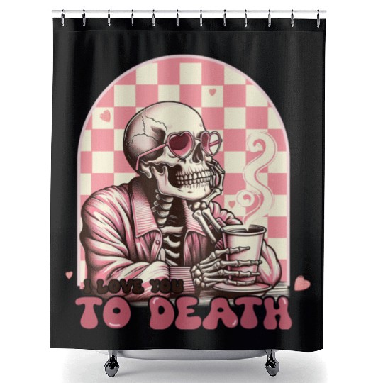 Valentines Day, Valentine Retro Shower Curtains