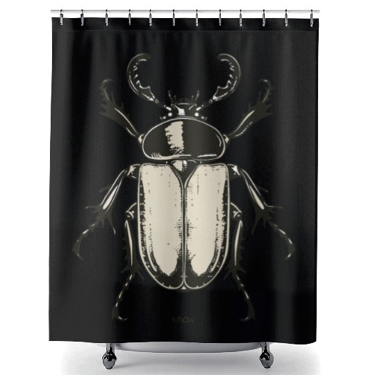 Vintage Insect Illustration – Bold & Symmetric Shower Curtains