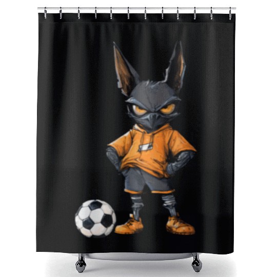 Bat soccer Shower Curtains