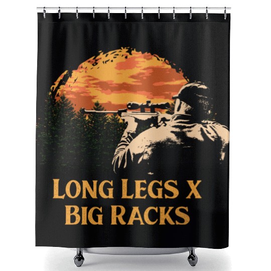 Long Legs x Big Racks Deer Hunting Elk Hunter Adul Shower Curtains