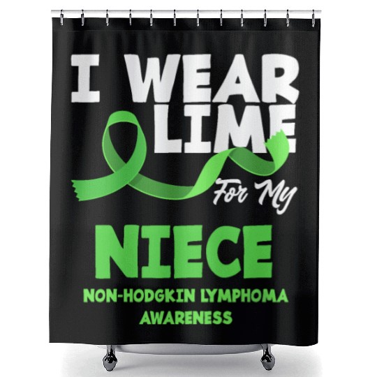 Non-Hodgkin Lymphoma Awareness Wear Lime Niece Shower Curtains