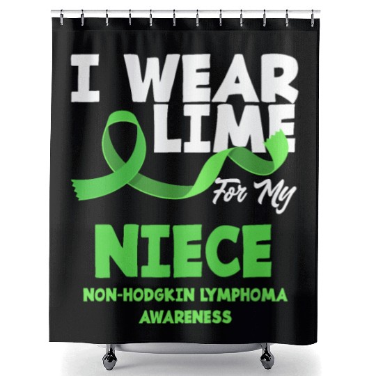 Non-Hodgkin Lymphoma Awareness Wear Lime Niece Shower Curtains
